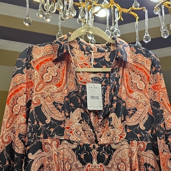 Free People Asymmetrical Dress in Red and Black - Picture 4 of 16